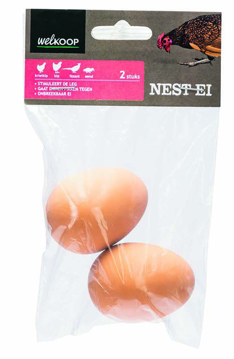 Welkoop - Nesteieren - 2 Stuks - bruin - 17.5x10.1x4.1 cm
