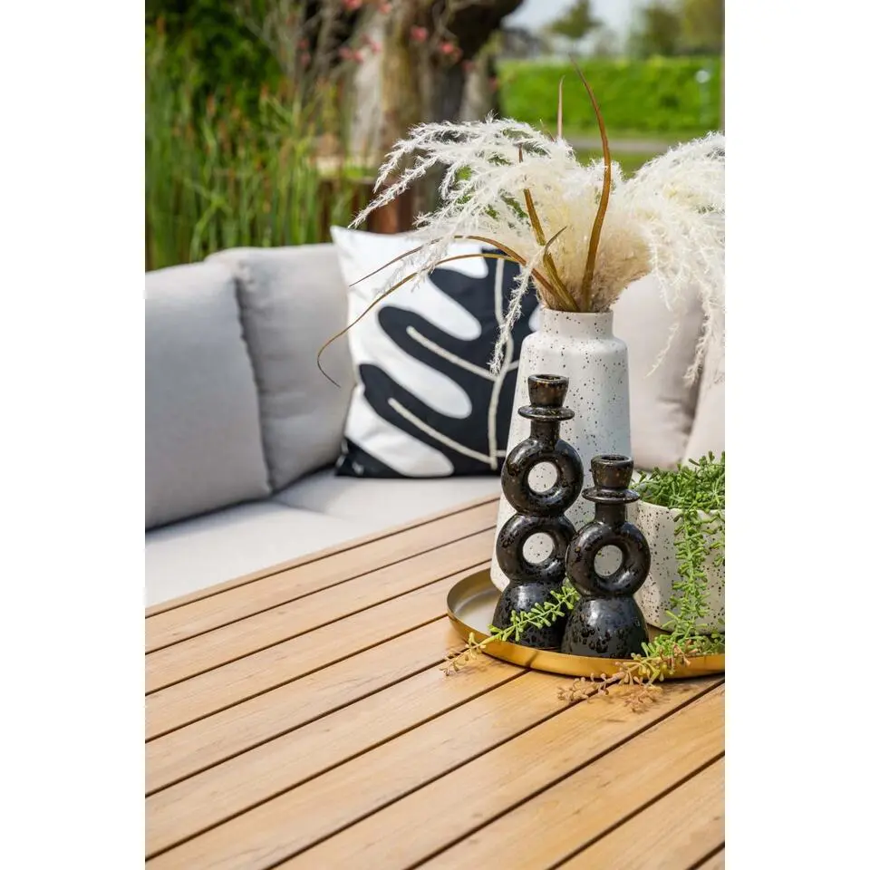 Decala lounge-diningset -5-delig-aluminium-light teak look-desert sand