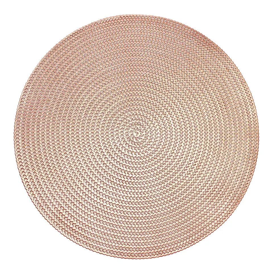Krumble Placemat rond - PVC - Rosegoud - Set van 8