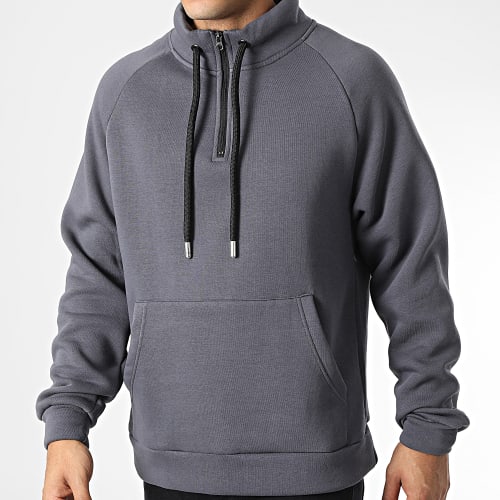 Sweat Col Zippé KL-2101 Gris Anthracite