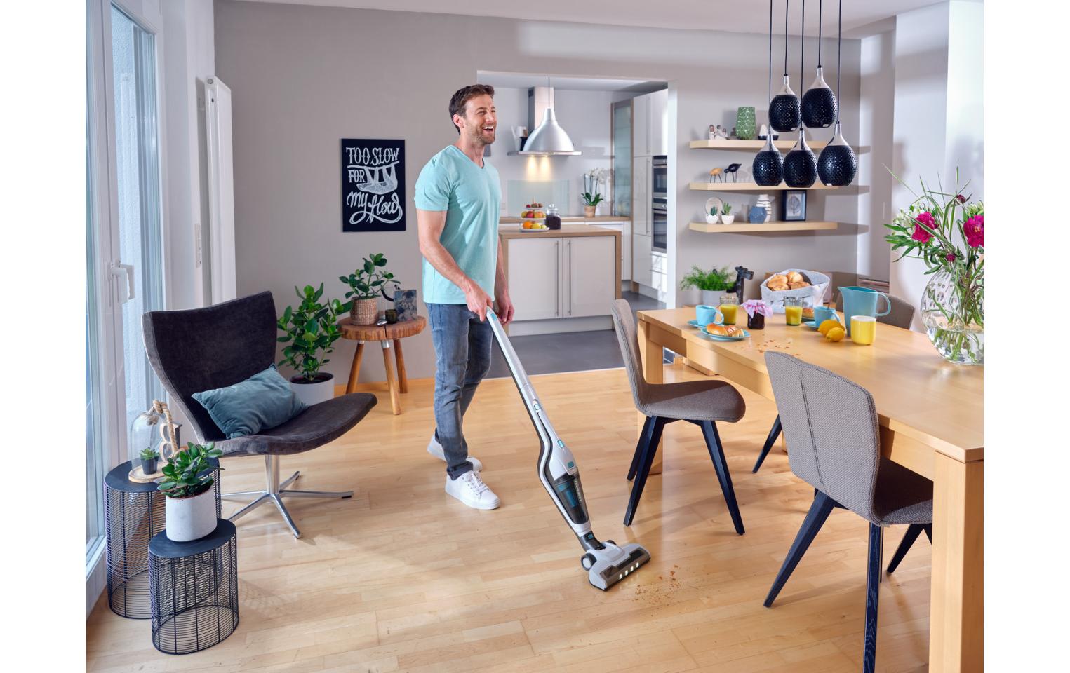 Akku-Hand- und Stielsauger Rotaro PowerVac 2in1 Weiss<br>Kabelloses Kombigerät mit Hand- und Stielstaubsauger