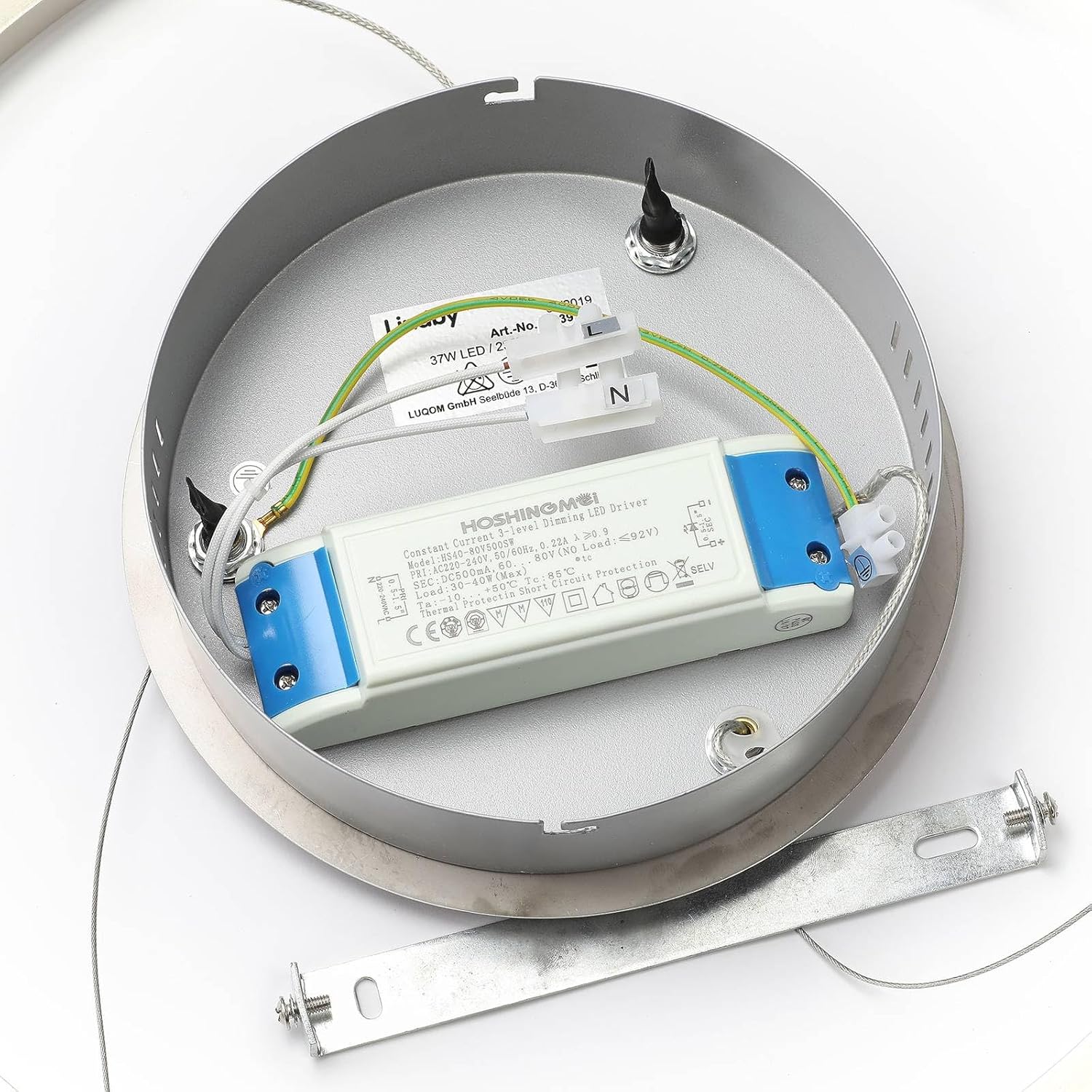 Lindby LED Davian dimmbar (Modern) in Alu aus Aluminium (1 flammig,) Wohnzimmerleuchte