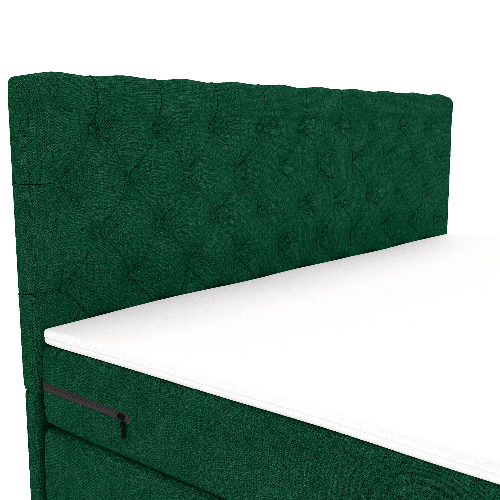 Boxspringbett - dunkelgün - inklusive Topper - 180x200 cm