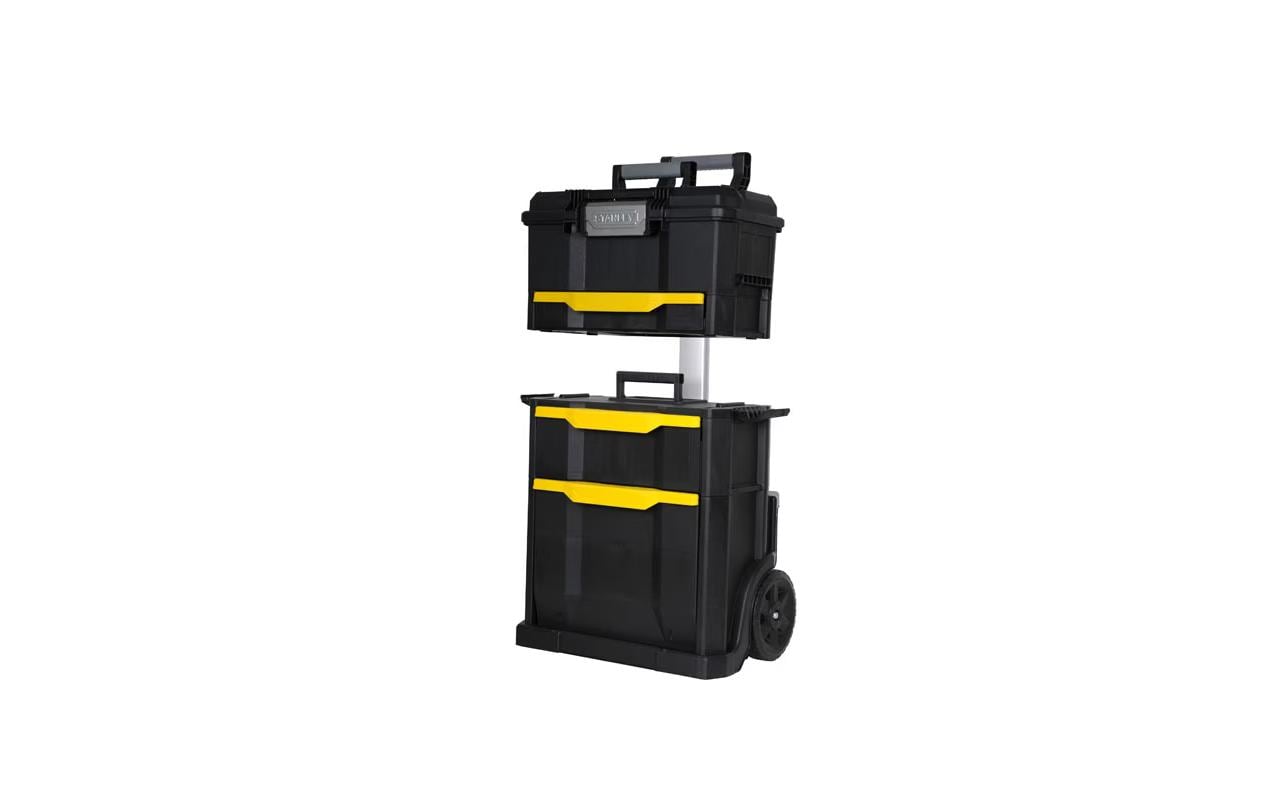Werkzeugbox 2-in-1 mit Rollen<br>Modular aufgebaute Rollende Werkstatt aus robustem Kunststoff