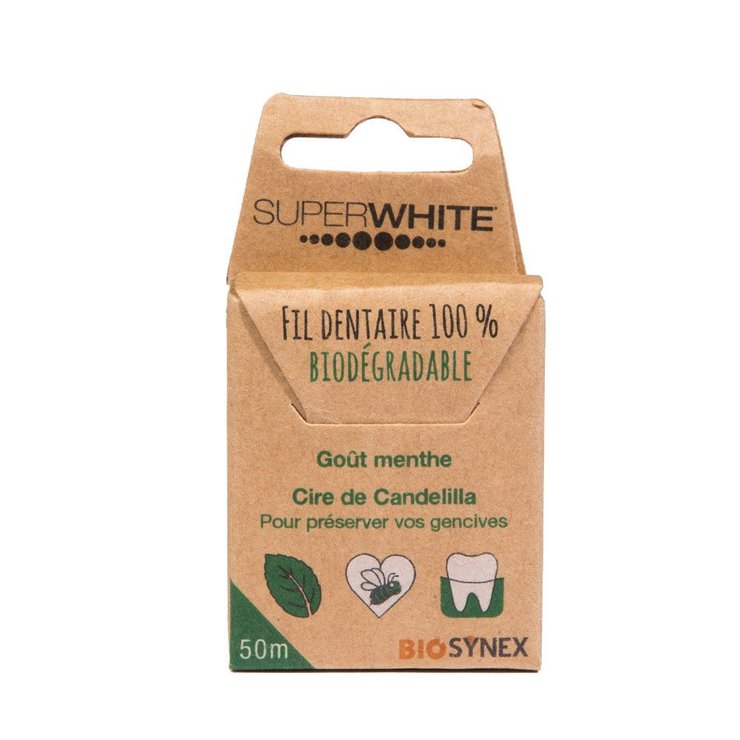 Fil dentaire 100% biodégradable 50m Goût menthe Biosynex