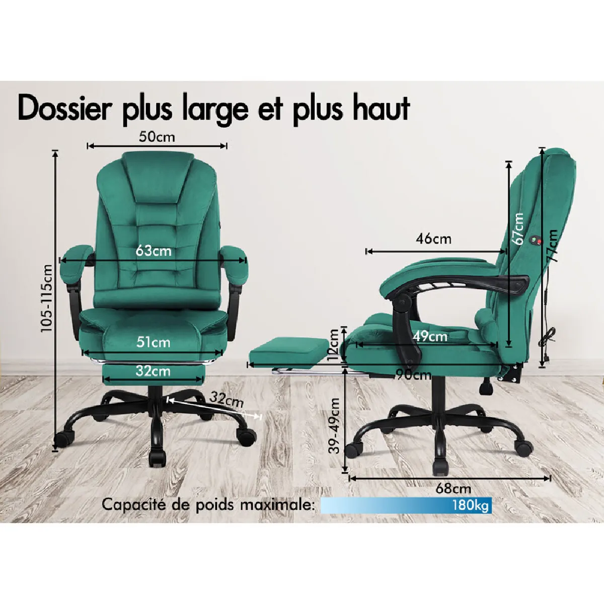Alfordson Fauteuil de Massage Vert