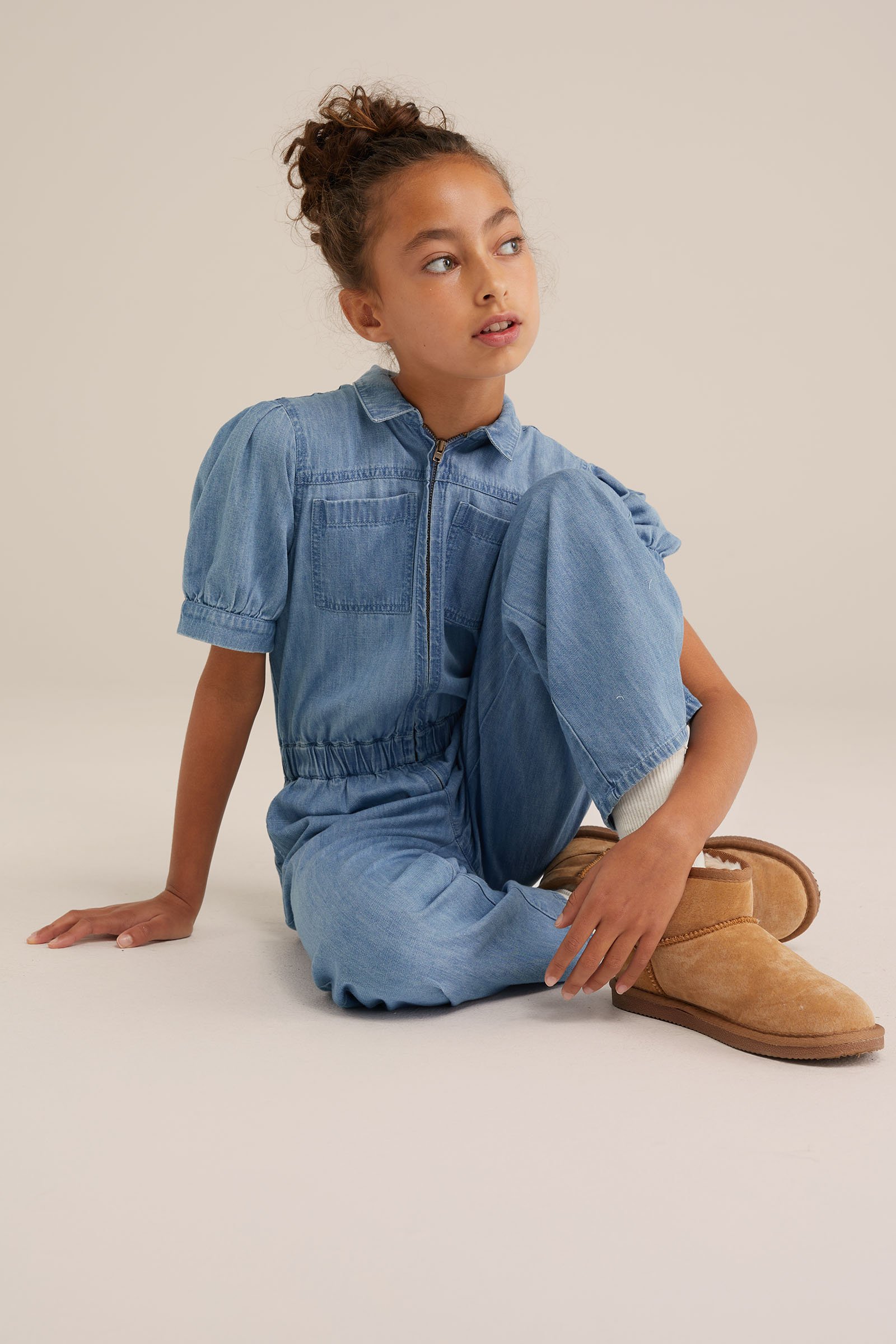 Meisjes denim jumpsuit Blue Ridge Lichtblauw