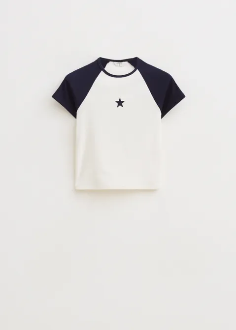 T-shirt met colorblock blauw (BLW.D)