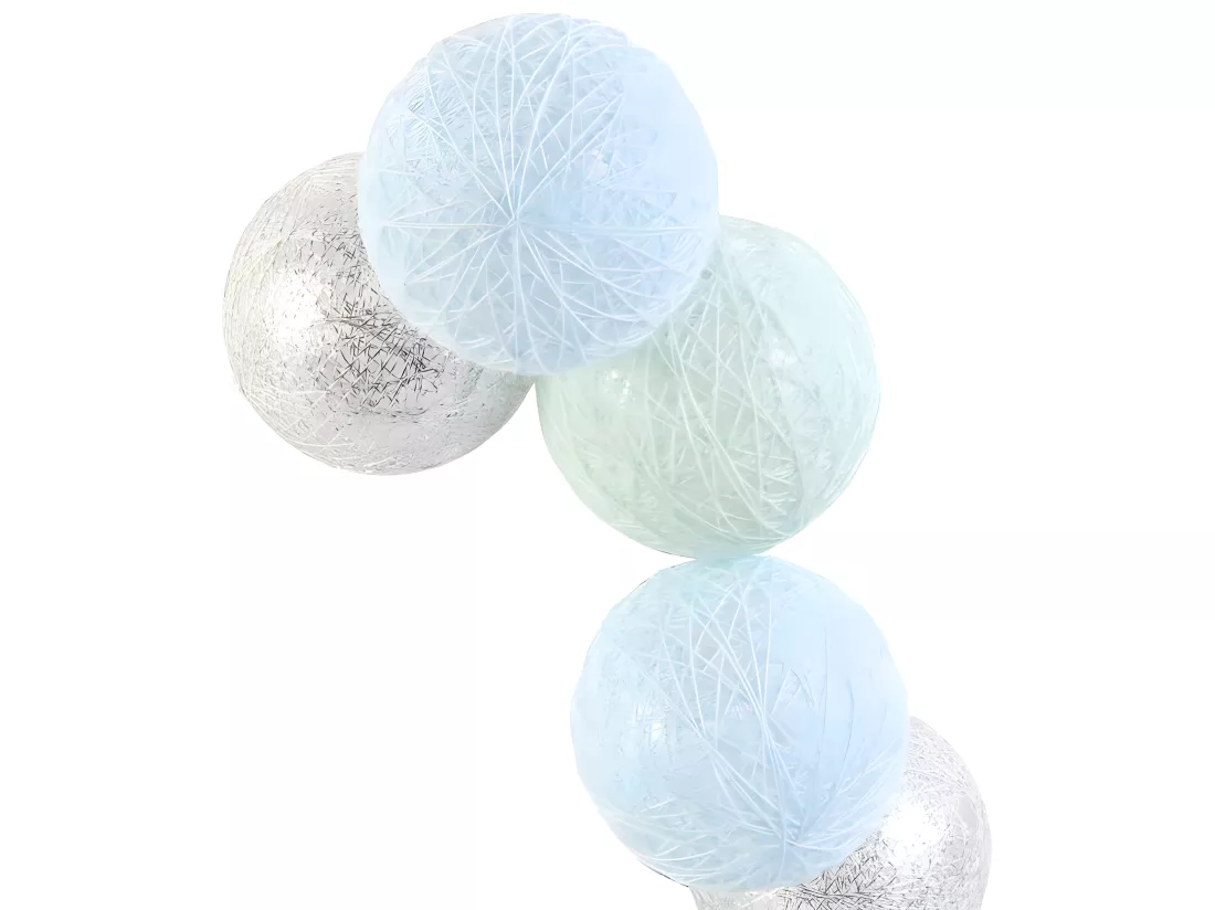Guirlande Boule 10 Led Bleu Argent 4x192cm 8 8