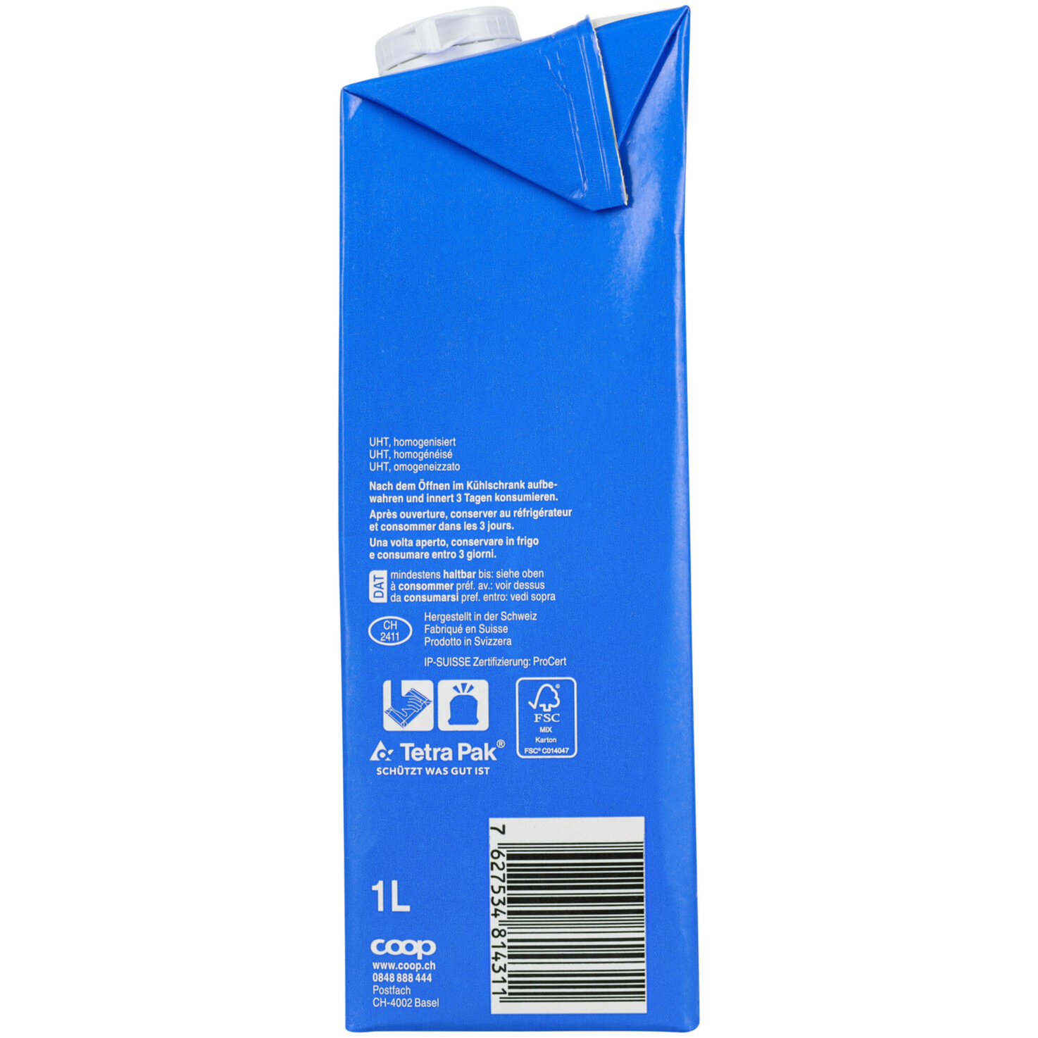 Vollmilch UHT 3.5% IP-Suisse