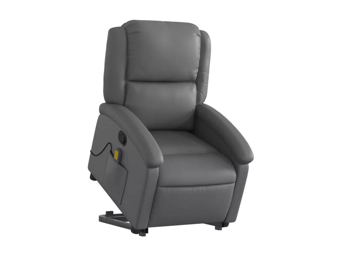Fauteuil inclinable massant Gris Similicuir