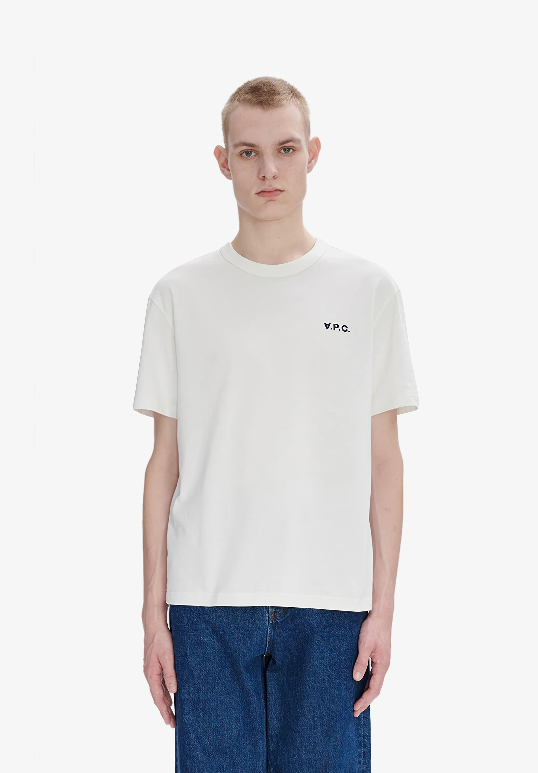 t-shirt boxy petit vpc - Blanc/dark navy