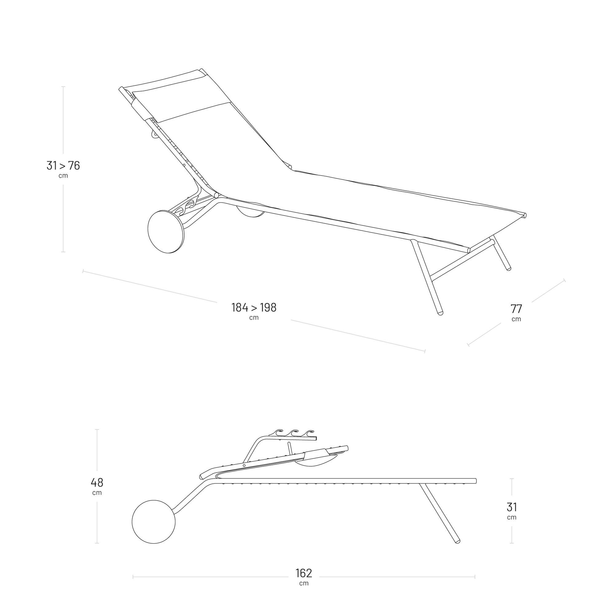 Sonnenliege Miami II Batyline® Duo Grau Galet