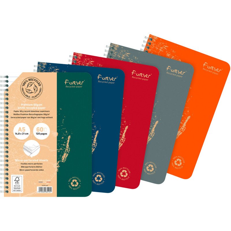 Cahier recyclé Forever Premium A5 - ligné - 120 pages
