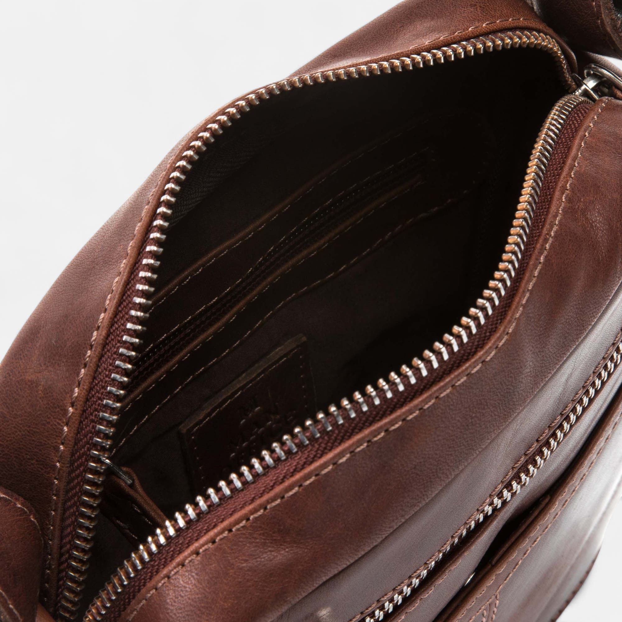 Sac homme en cuir marron