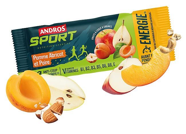 ANDROS SPORT - BARRES ENERGIE POMME POIRE ABRICOT