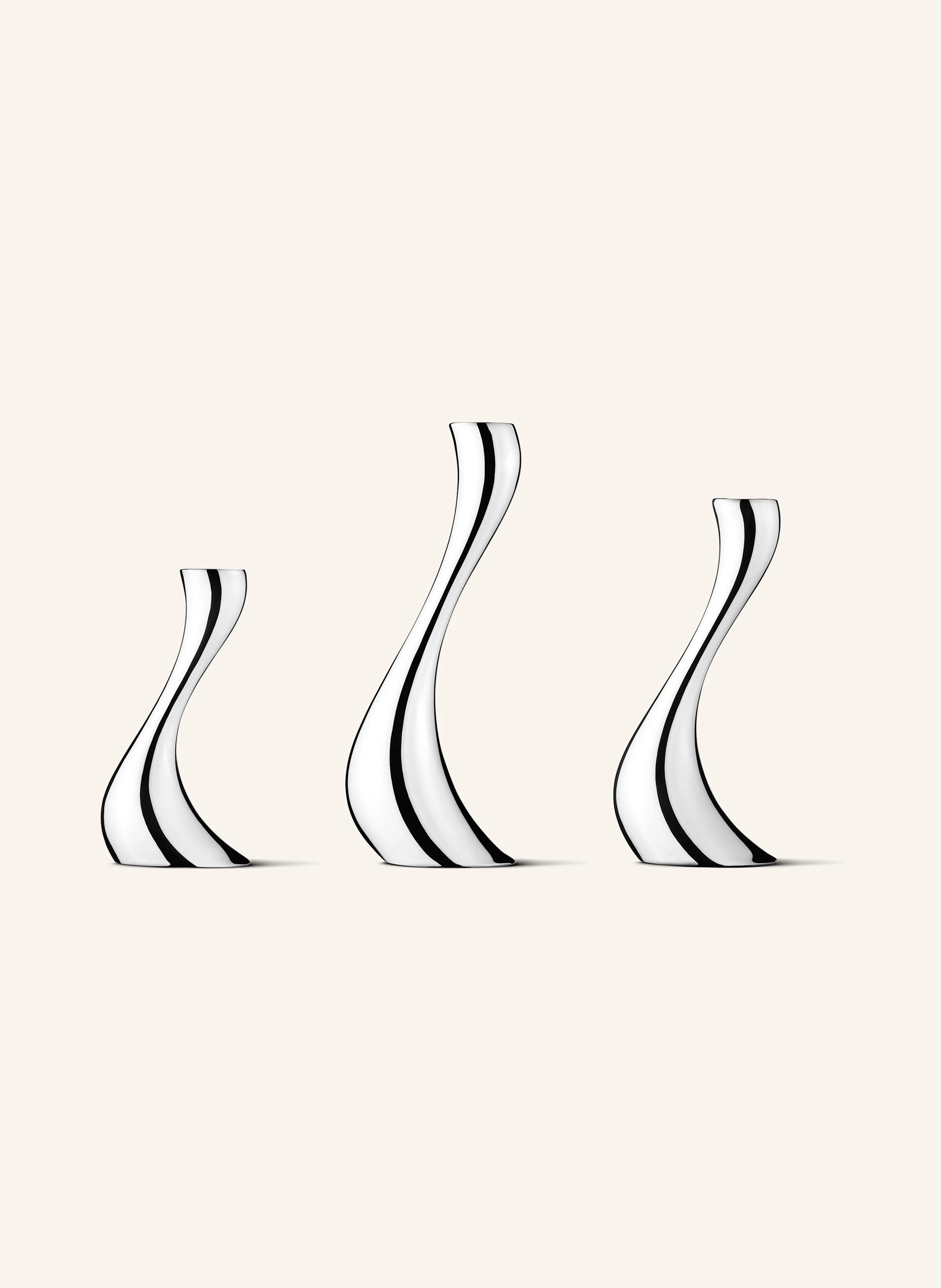 GEORG JENSEN 3er-Set Kerzenhalter COBRA