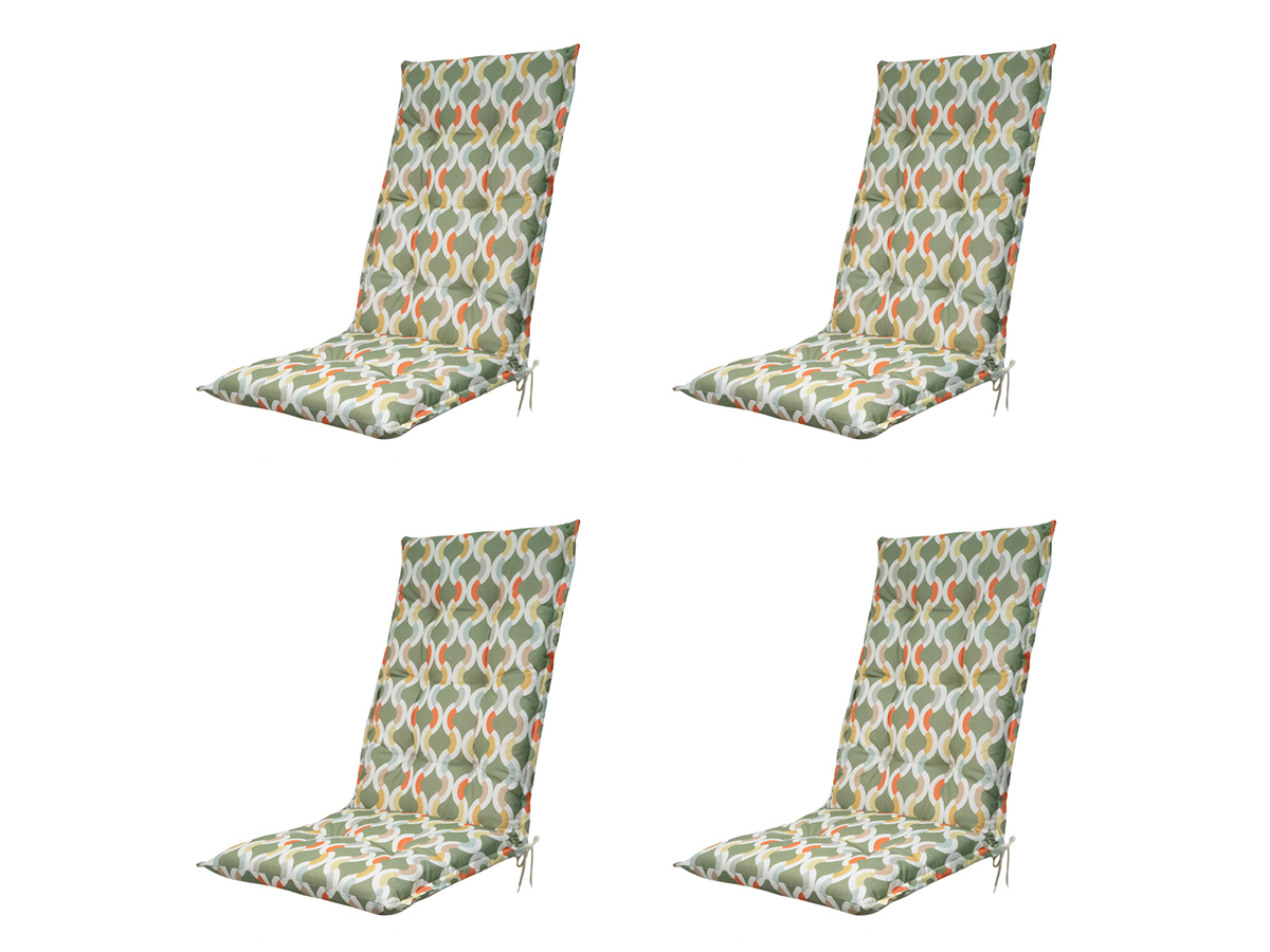 Madison Trivia green Tuinstoelkussen - Set van 4