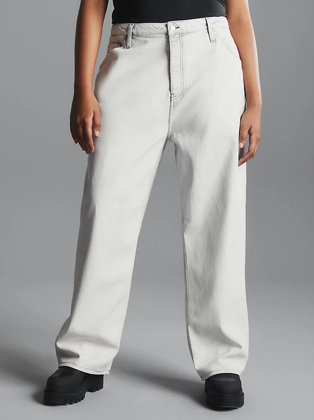 calças jeans largas revestidas