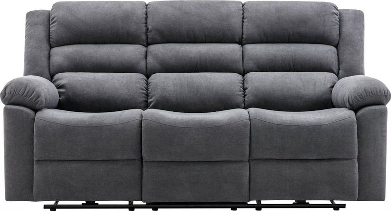 Burolo - Elektrische Relaxbank - Grijs - 100% Polyester - 3 Plaatsen
