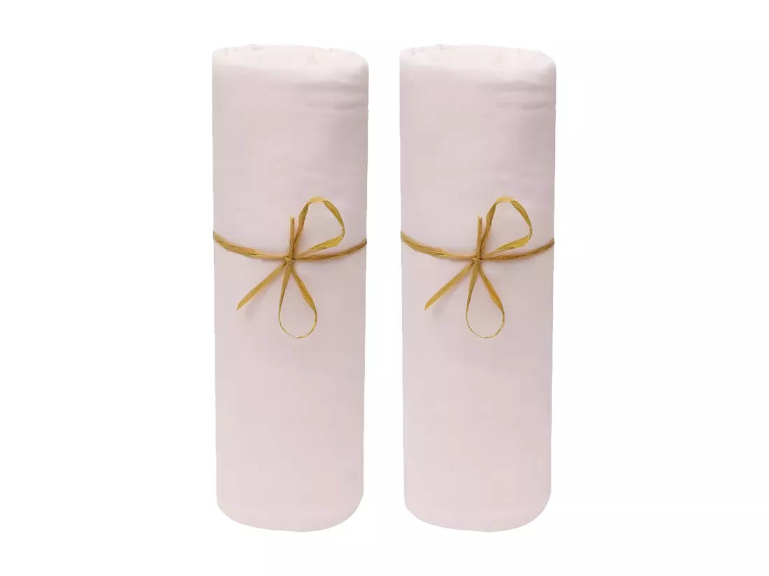 Lot de 2 Draps housse lit bébé 60 x 120 cm / 100% coton / 57 fils/cm²