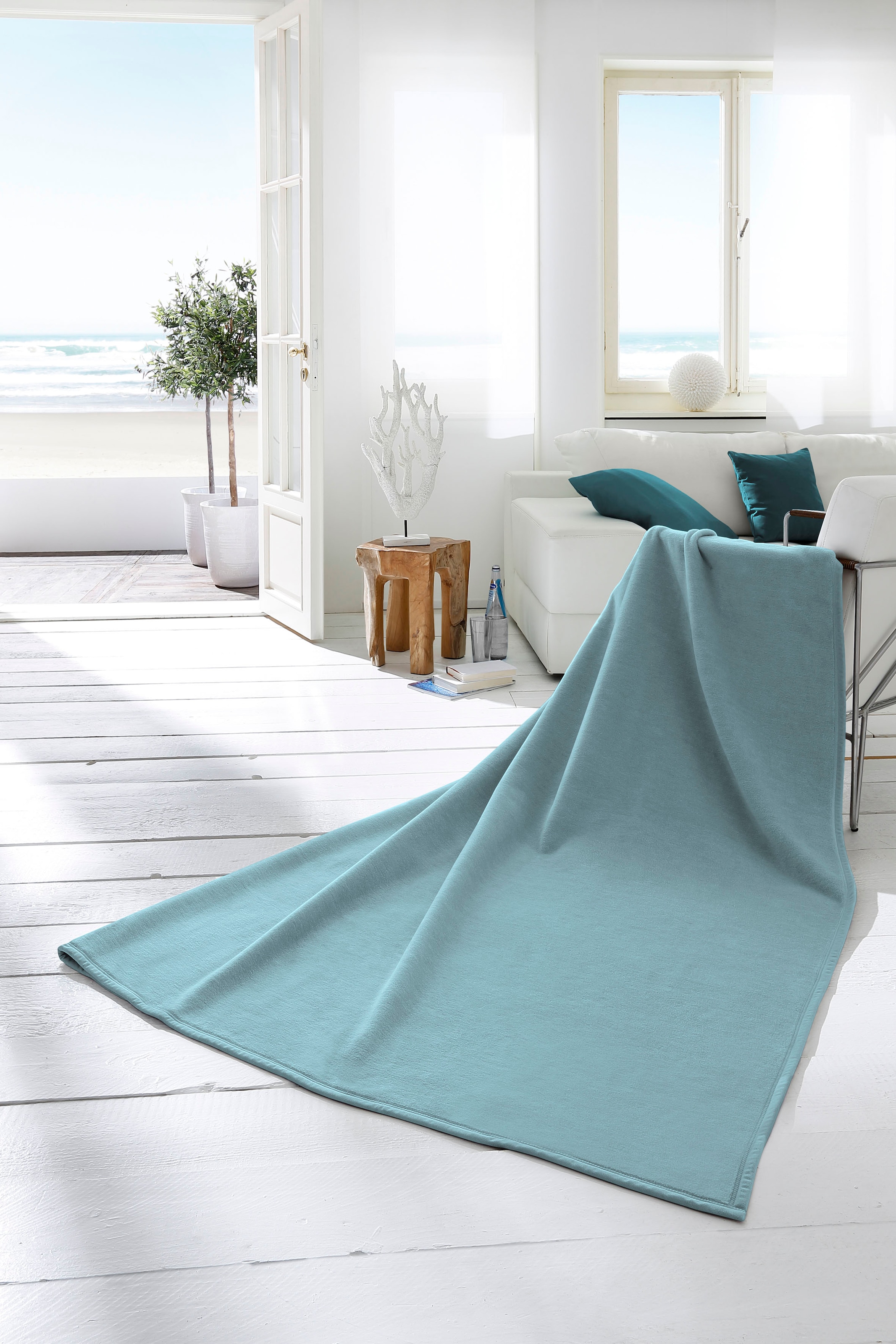 Biederlack Wohndecke »Cotton Home« im Uni Design, Kuscheldecke