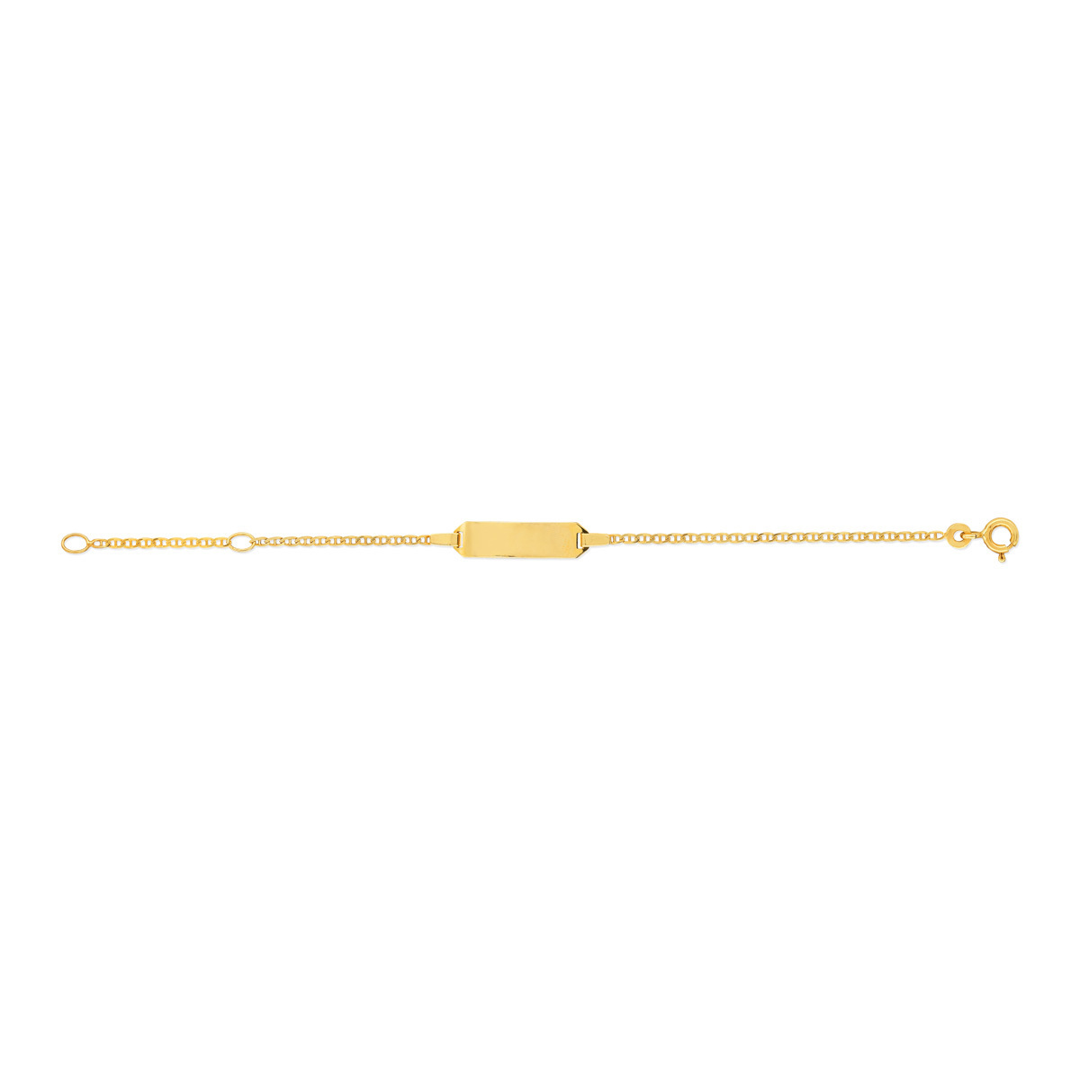 Bracelet identité or 375 jaune maille marine personnalisable 13 cm