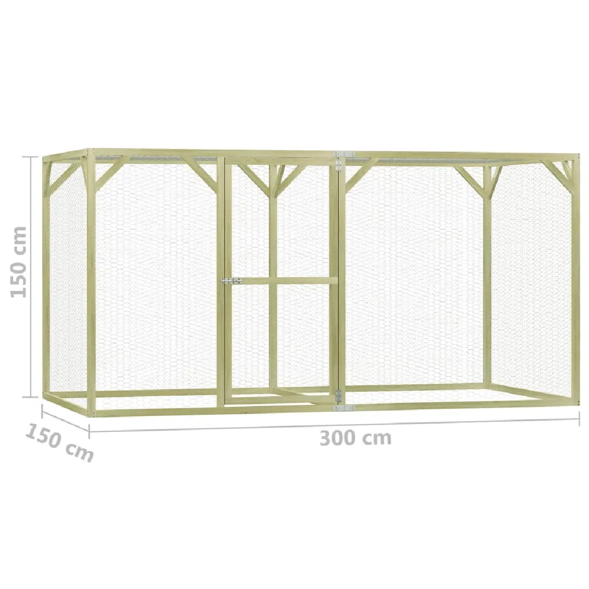 vidaXL Poulailler extérieur - Pinède imprégnée - 1,5 x 3 x 1,5 m