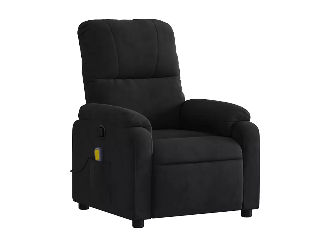 Fauteuil inclinable de massage noir tissu microfibre