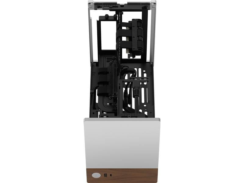 Fractal Design PC-Gehäuse Terra Silver Kompaktes Mini-ITX Gehäuse mit stilvoller, moderner Optik