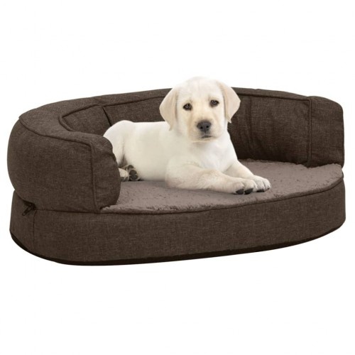 Sofá oval acolchoado para cães Vidaxl com almofada marrom