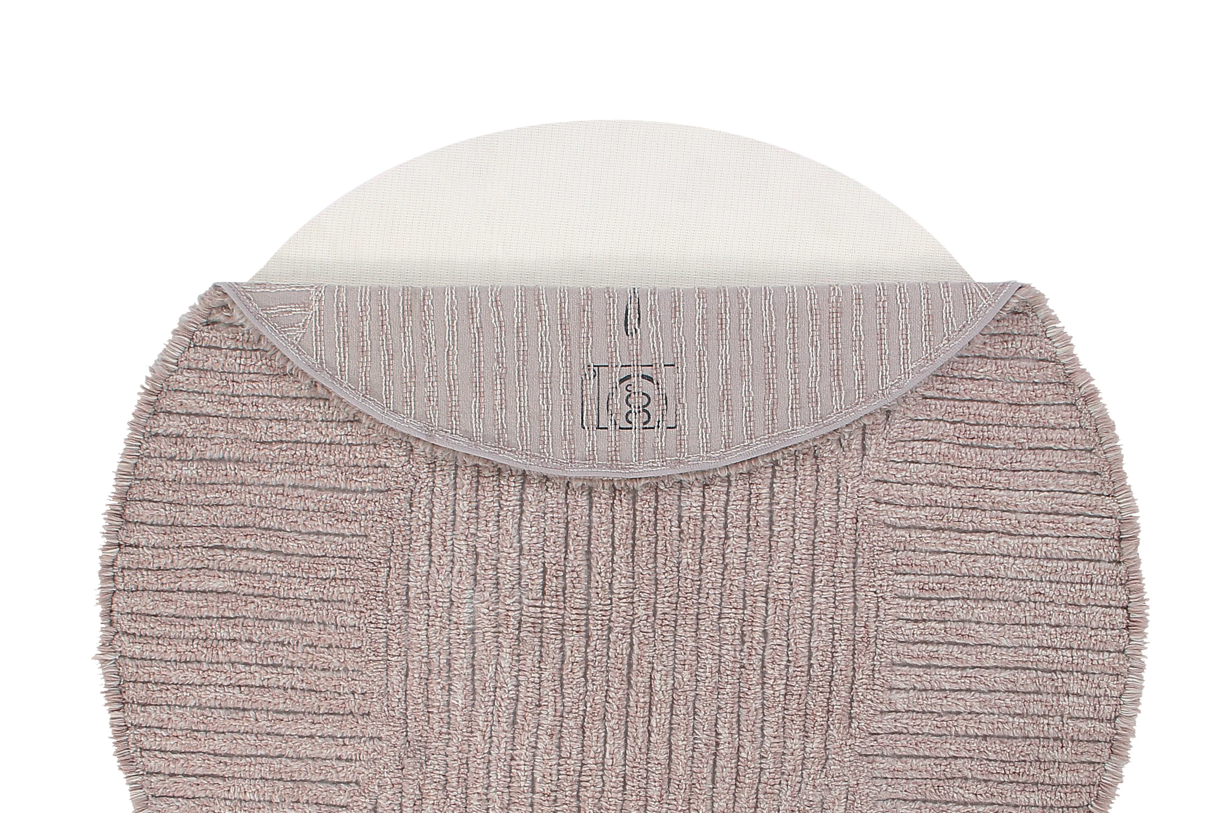 DOMAINES - Tapis rond en laine lavable | Gris