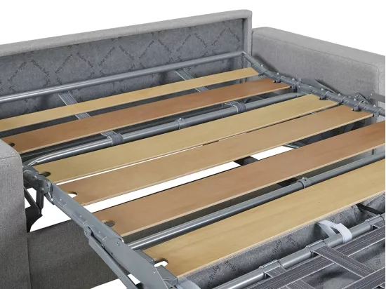 Canapé 2 places convertible express en simili blanc - Couchage lattes larges 120 cm - Matelas 18 cm CALITO