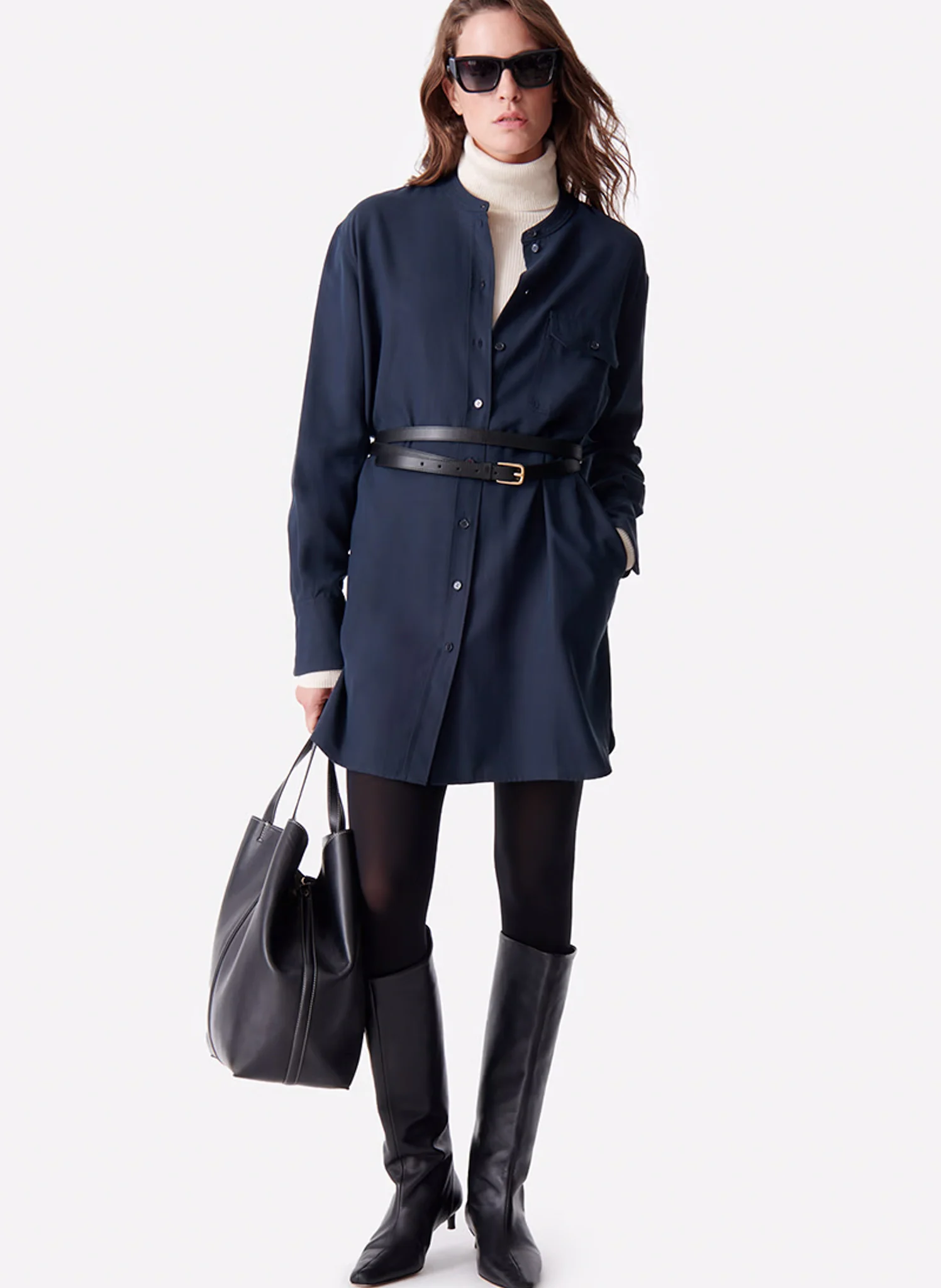 DAO - Robe chemise courte | Bleu