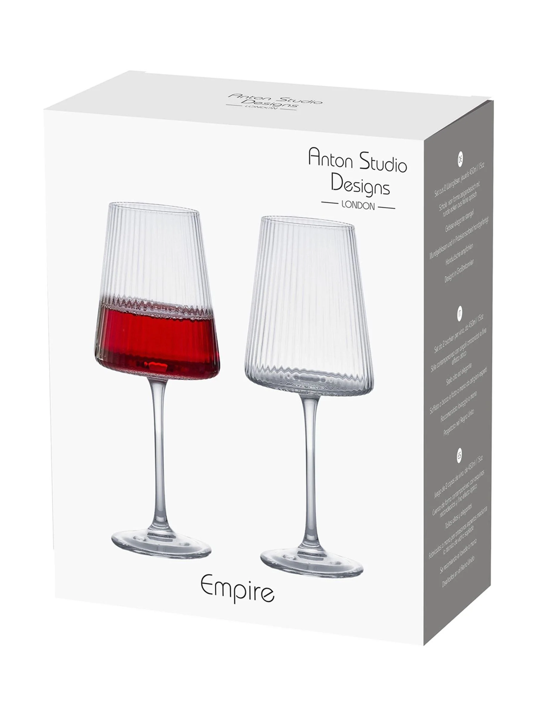 Anton Studio Designs Set of 2 Empire Wine Glasses