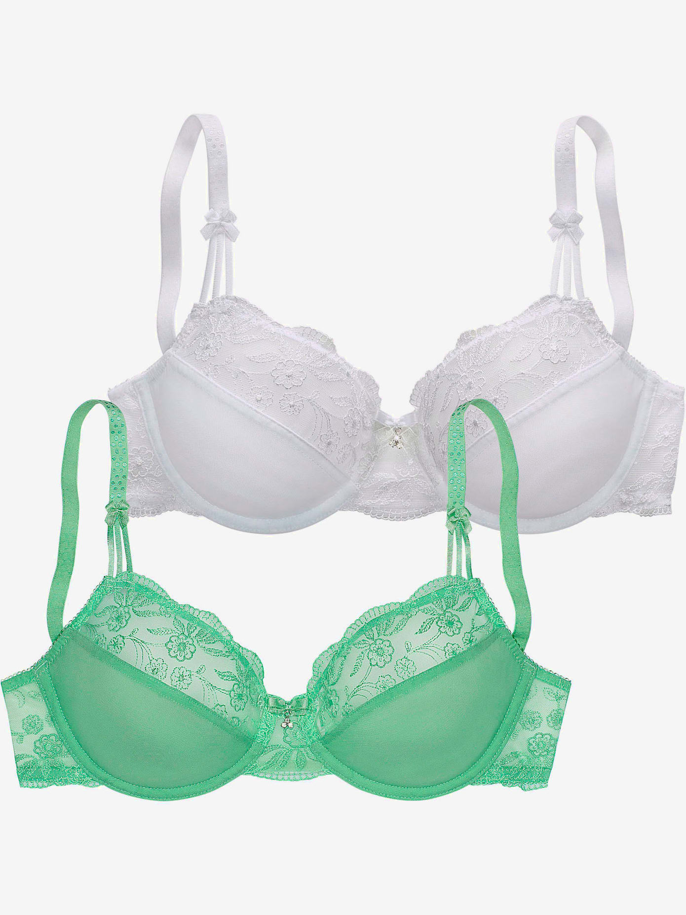 Soutien-gorge à armatures avec dentelle brodée