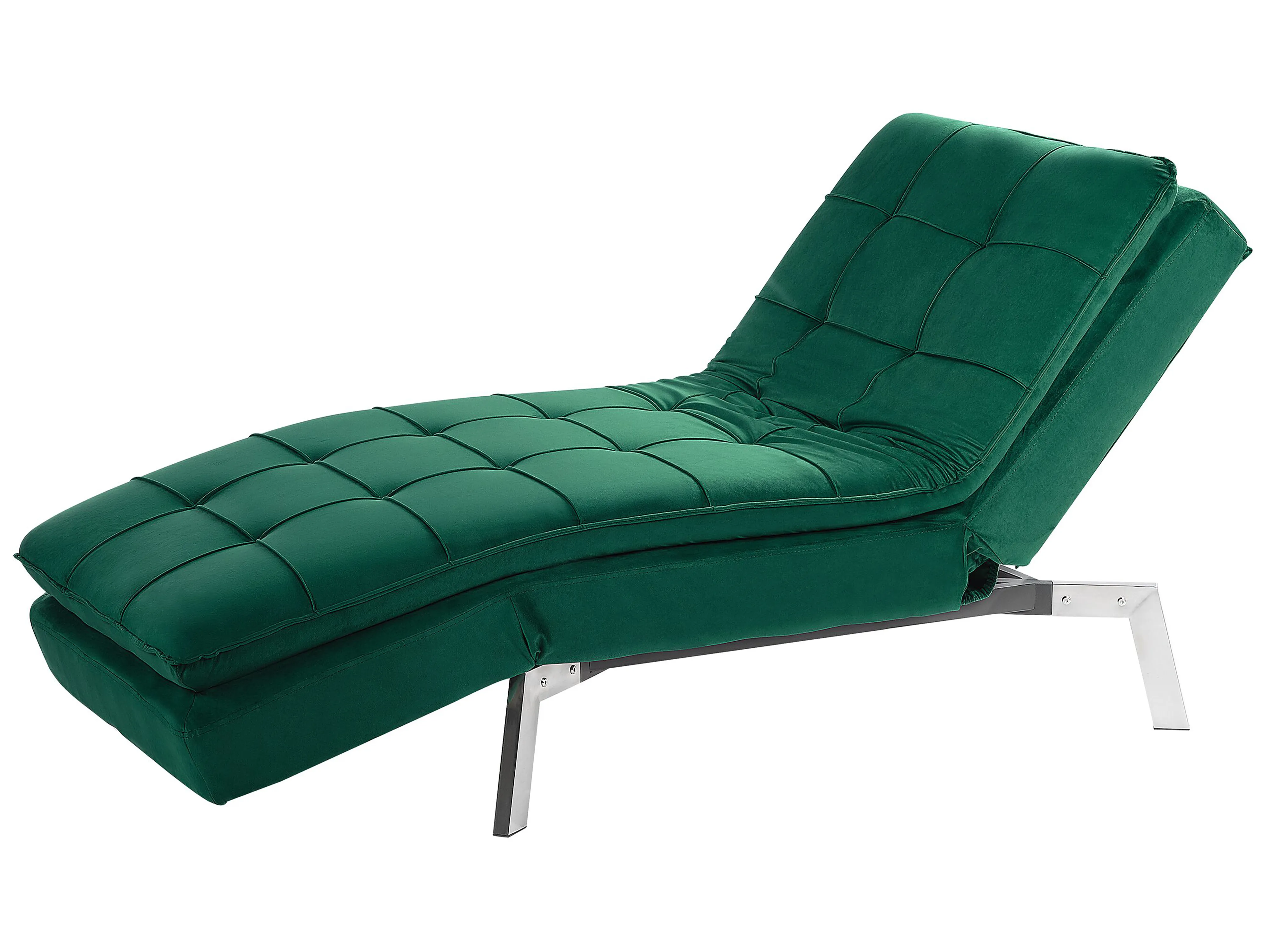 Chaise longue LOIRET Fluweel Smaragdgroen