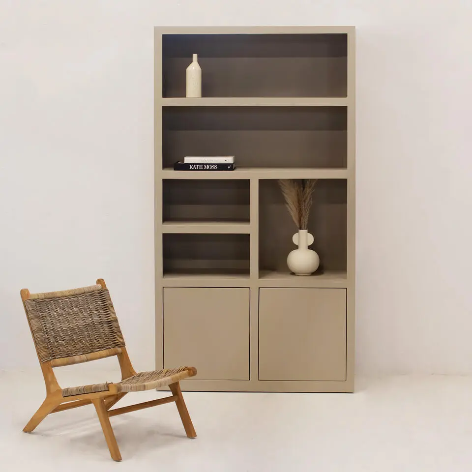 Wandkast Hardhout Beige - 120x45x220cm - Xander