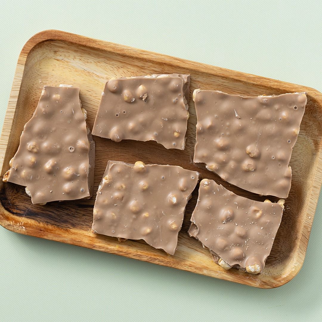 Chocolade hazelnoot breekplaat karamel brokken