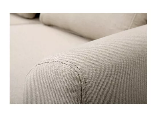Canapé scandinave 2 places en tissu beige et bois clair EKTOR