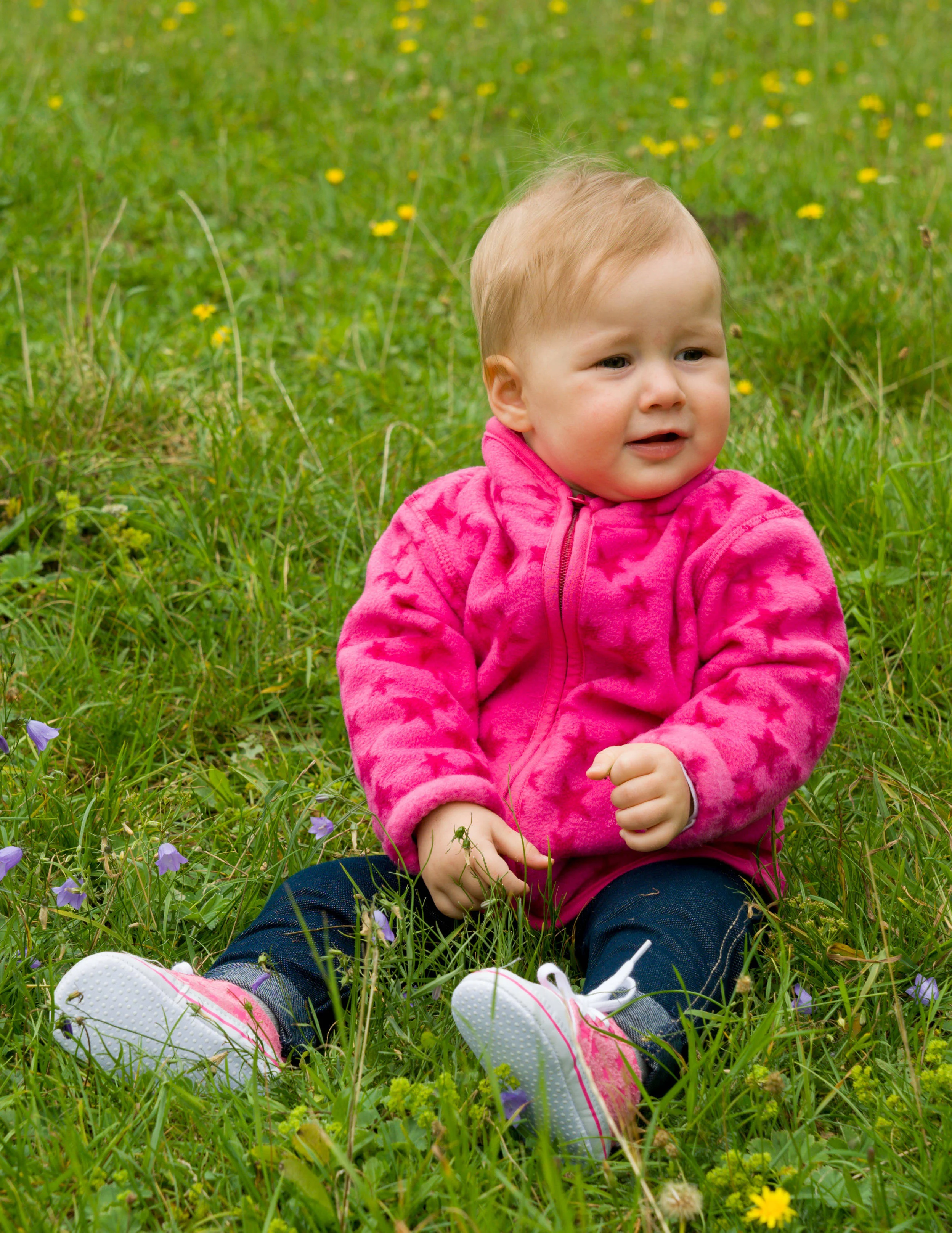 Playshoes fleece vest Stars met sterren roze/fuchsia