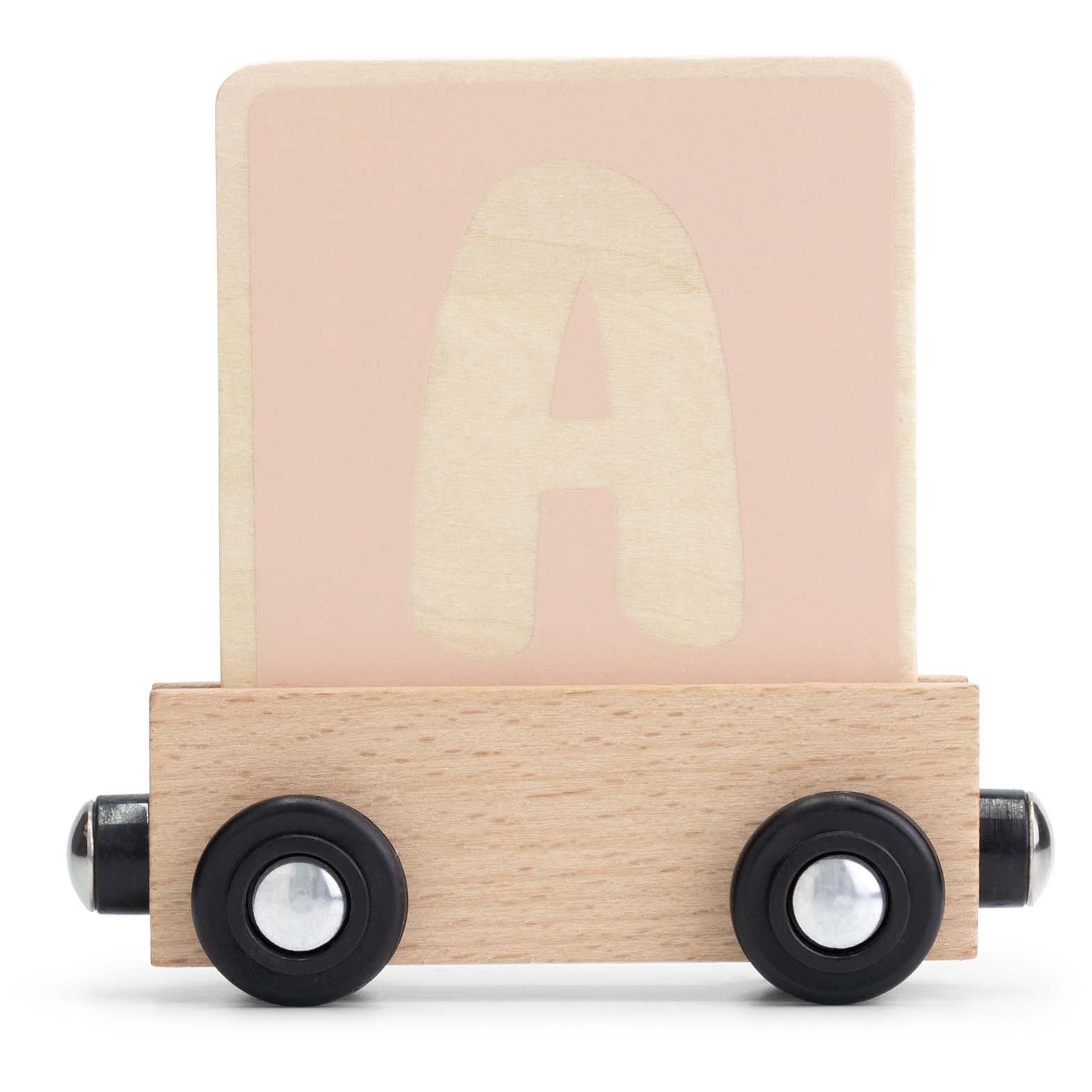 Prénatal houten namentrein letter A Powder Pink - speelgoed vanaf 0 maanden - Pr