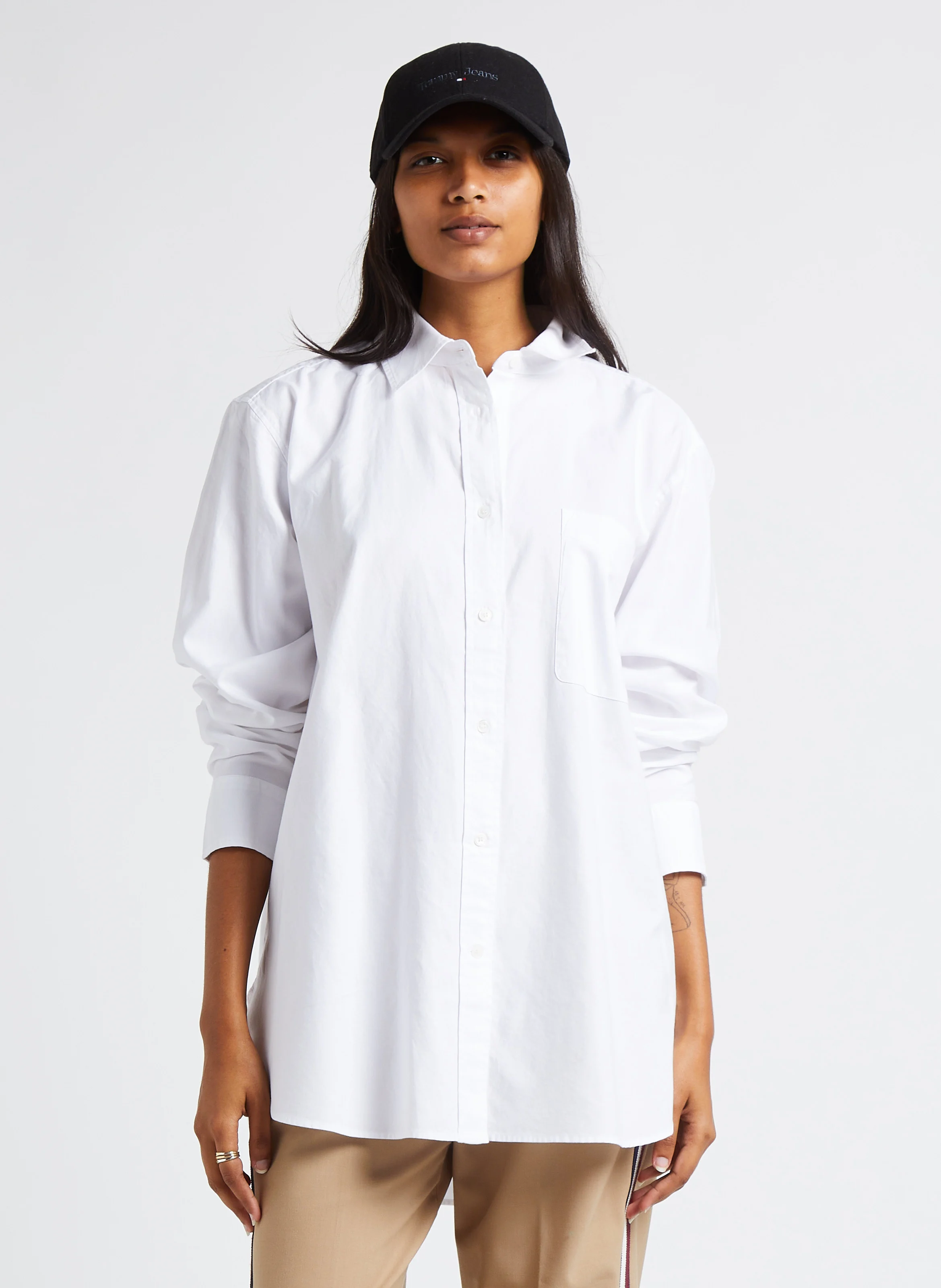Chemise col classique en coton | Blanc
