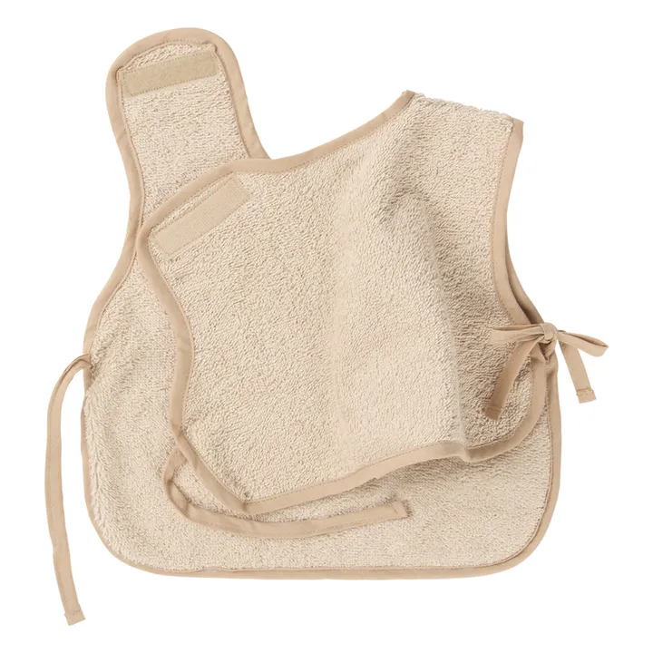 Nobodinoz Bavoir tablier en éponge de coton bio | Sable