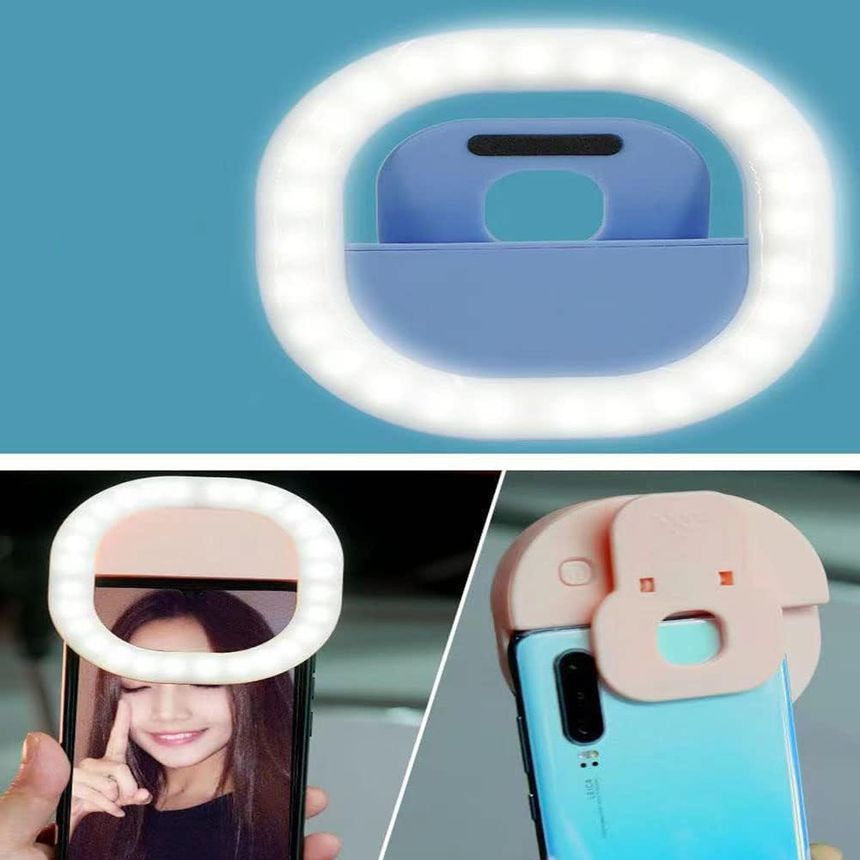HOMTEC - USB oplaadbare clip-on telefoon LED selfielamp