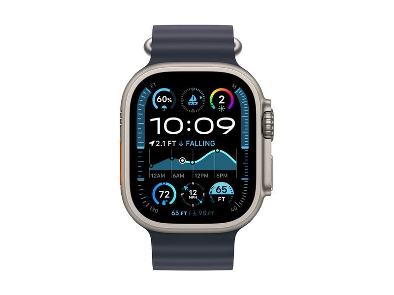 Apple Ocean Band 49 mm Navy Ocean/Grau Dehnbares Armband zu Apple Watch Ultra