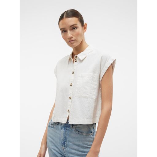 Vero Moda Luna Cropped Skjorte, Birch, S