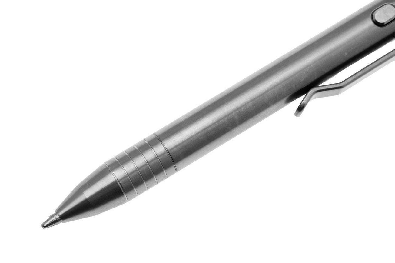 Big Idea Design Mini Dual Side Click Pen MDSC-RW Raw Titanium, everyday carry pen