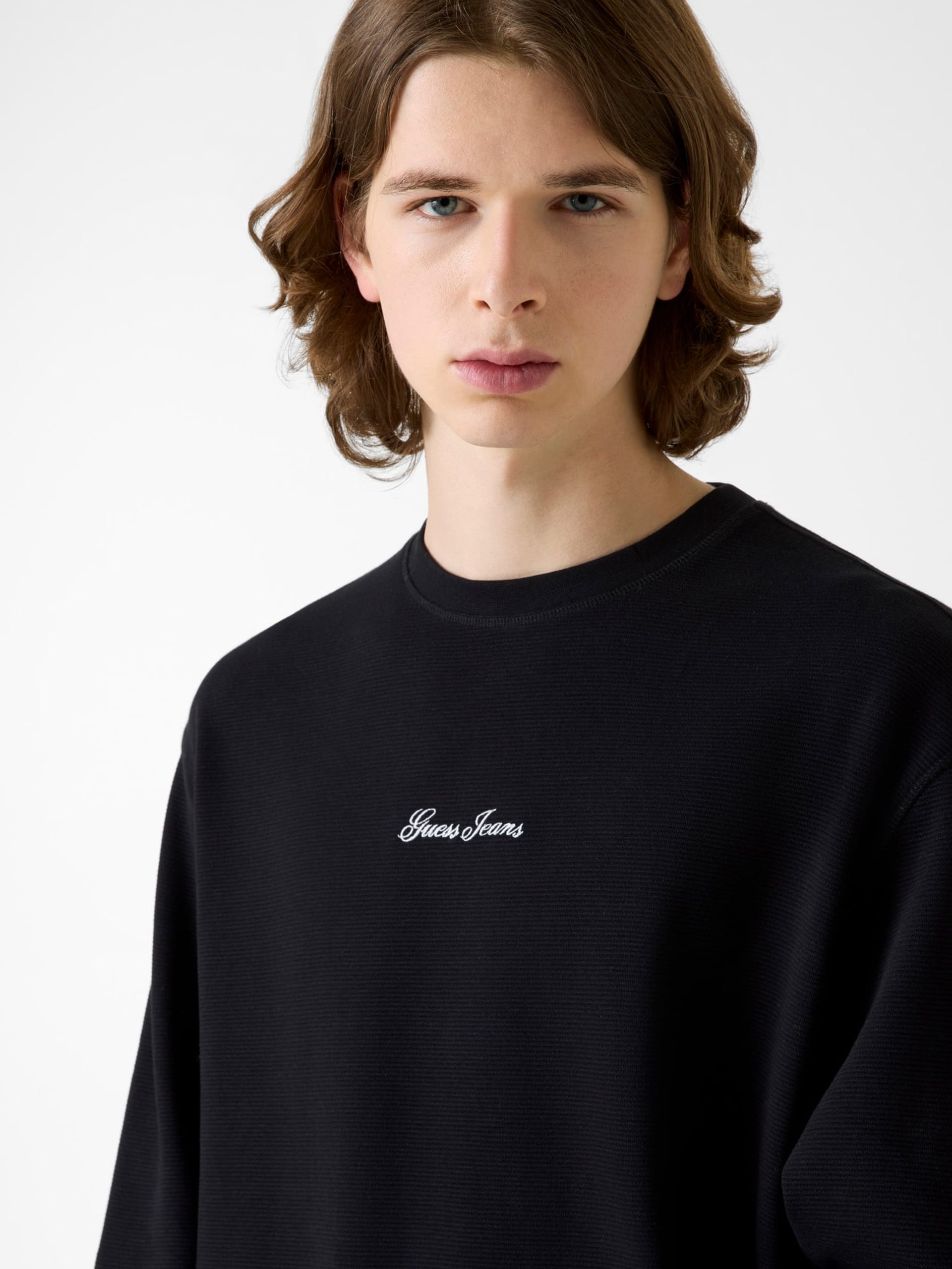 Camiseta de malha com modelagem quadrada