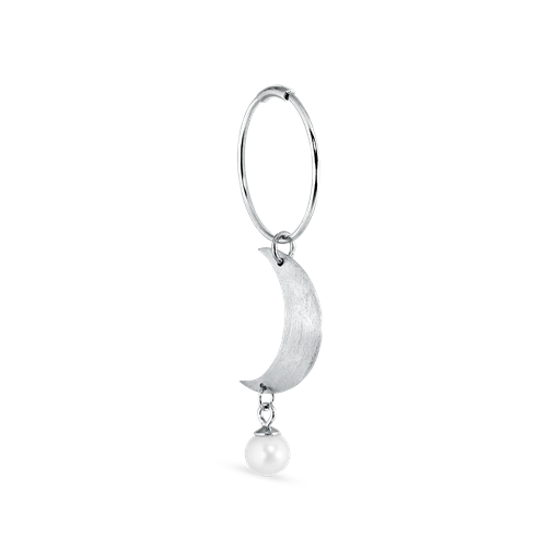 Jane Kønig Half Moon Creole Ørering, Silver